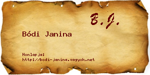 Bódi Janina névjegykártya